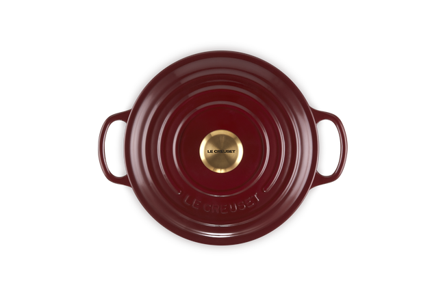 Le Creuset Cast Iron Signature Round Casserole 20cm RhoneGarnet image number 4